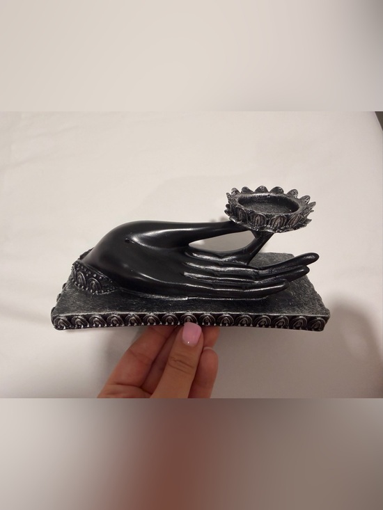 Other - Black Buddha Hand Lotus Incense & Tea Light Candle Holder | Zen Decor